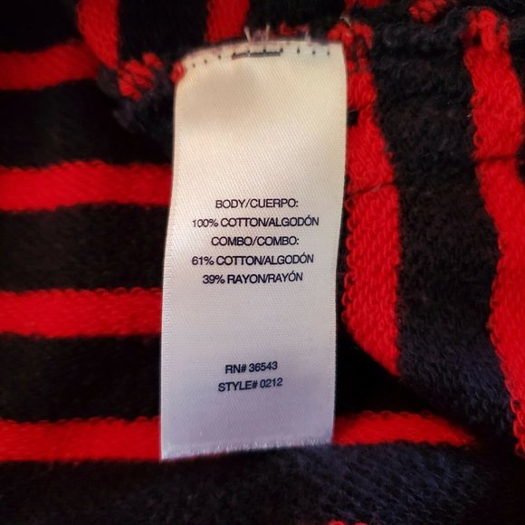 IZOD Womens Top Size M Blue Red Striped Layered Academia L/S Button Cotton - Picture 10 of 11